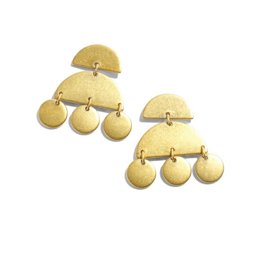 New Madewell half circle statement drop earrings in Vintage gold